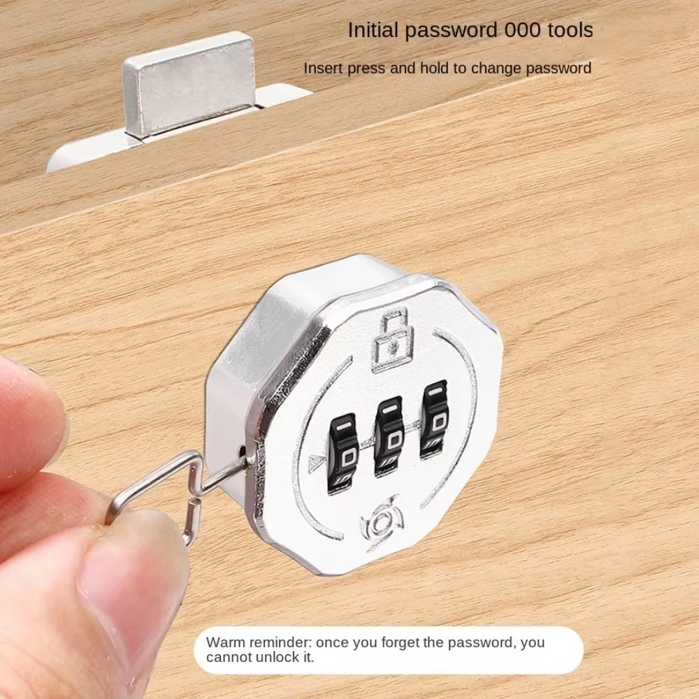 New Zinc Alloy Drawer Combination Lock 3 Digit Luminous Password Lock for Cabinet Wardrobe Furniture