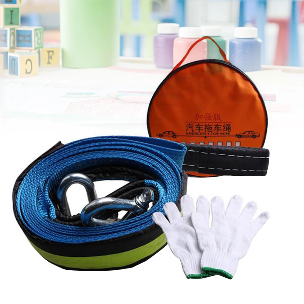 

5 Meters 17500 Lb Heavy Duty Tow Strap Emergency Towing Rope For Vehicle Recovery Durable Polyester Webbing Safety Hooks