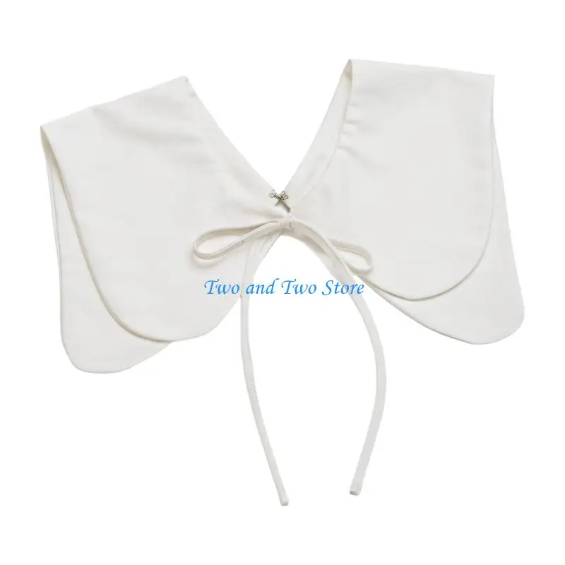 Picture 3: HX6F Black False Collar Decorative Large Lapel with Tie Women’s Clothing Accent
