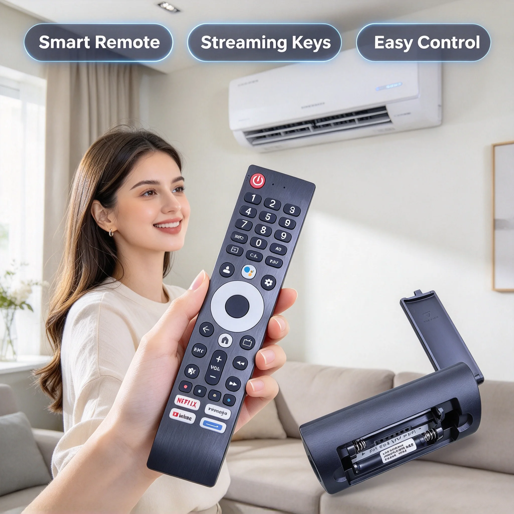 Remote Control HS-8C20H For Skyworth Coocaa Prism+ METZ 32/40TD7300 43/50/55/65/75UE7600 50G22 32MQF7000Z 55Q9300 Q32-2023 TV
