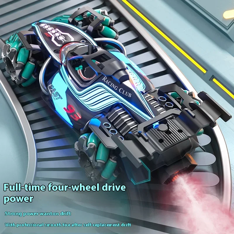 F1 RC 스턴트카 360 °   스핀 드리프트, 제스처 컨트롤 및 스프레이 라이트, 4WD 오프로드 장난감 소년 소녀 어린이 선물용