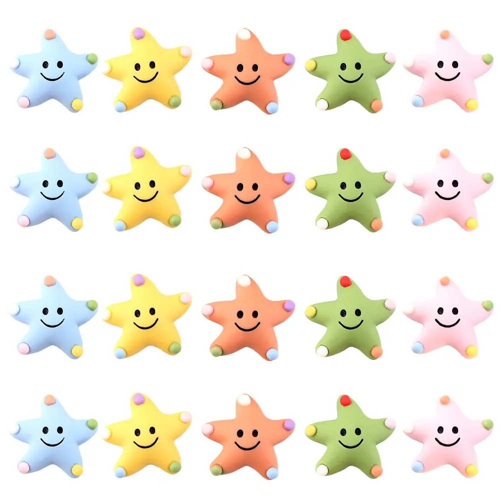 25Pcs Star Shape Refrigerator Magnet Creative Fridge Ornament Decorative Charm Resin Craft Fridge Decor Star Resin Charm