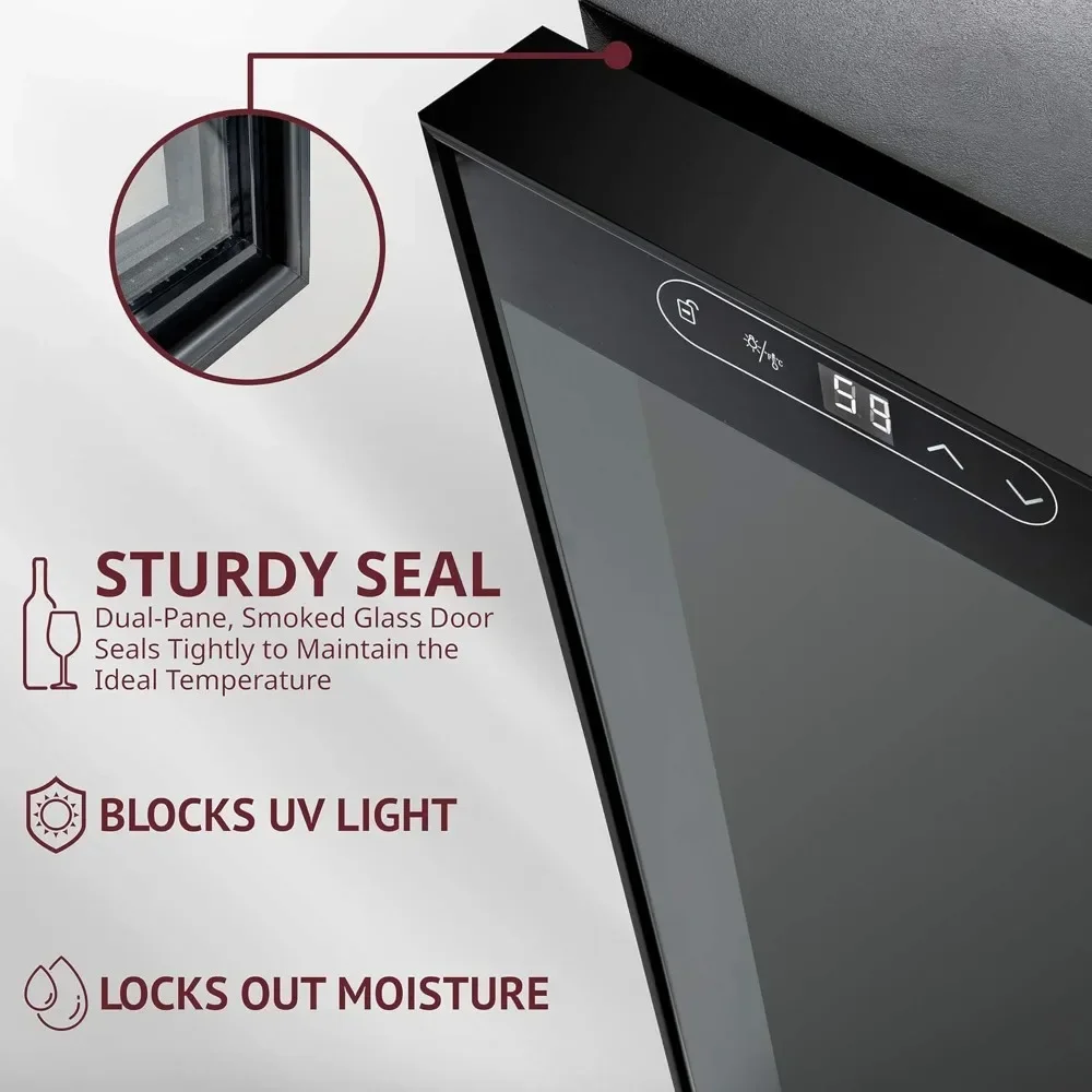 Compressor wijnkoeler koelkast met slot |   Grote vrijstaande wijnkelder |   41f-64f Digitale temperatuurcon