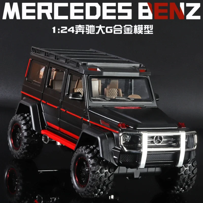 

Модель автомобиля Mercedes-Benz BIG G G63 в масштабе 1:24, литая металлическая модель, со звуковым интерфейсом, с распылителем, детская игрушка, подарок, коллекция A522