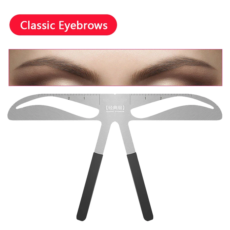 DIY Brow Stencils Eyebrow Shape Tattoo Template Eyebrow Ruler Balance Makeup Measuring Adjustable Bending Eyebrow Makeup Tools