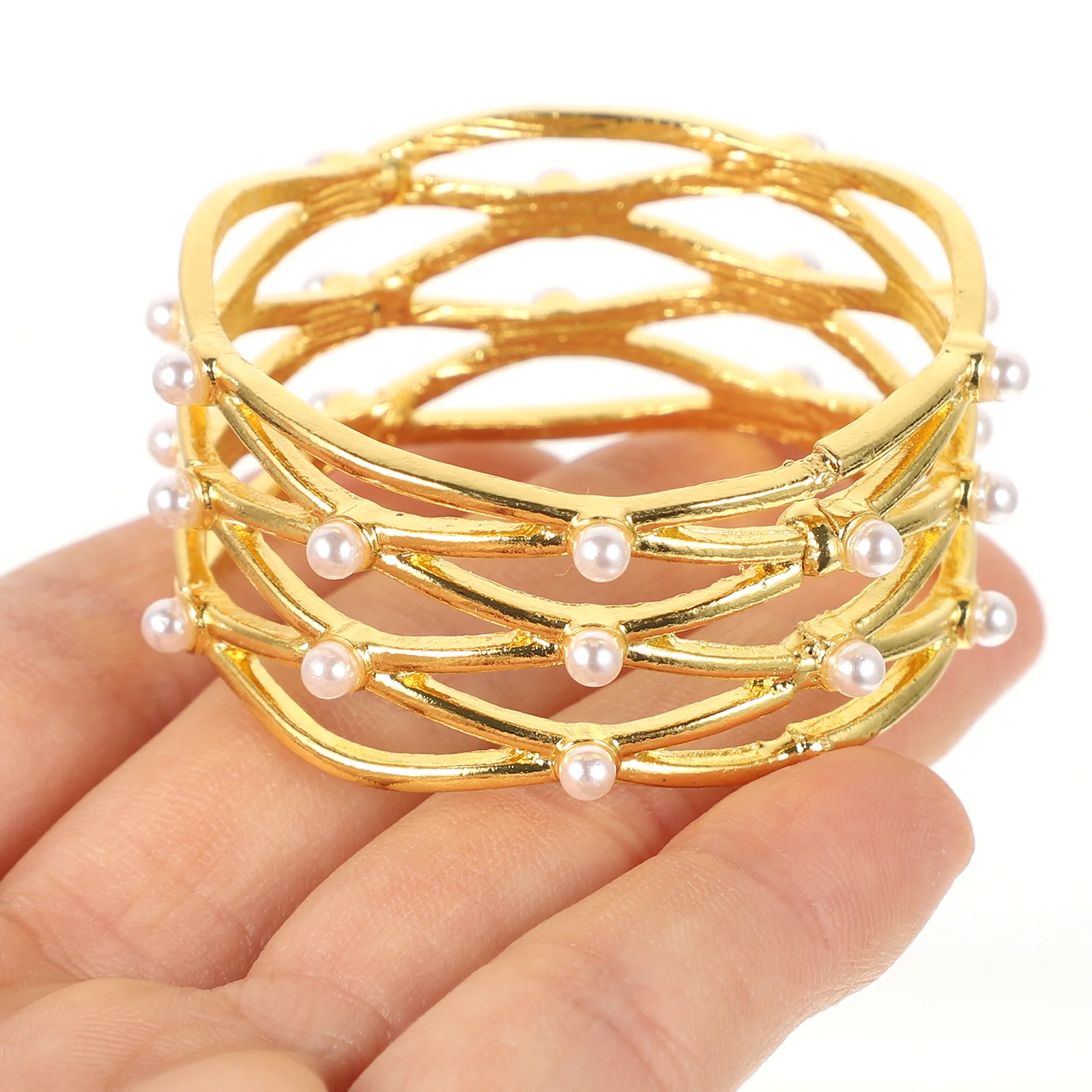 

6 Pcs Napkin Buckle Party Decorations Unique Rings Delicate Modern Table Alloy Pearl