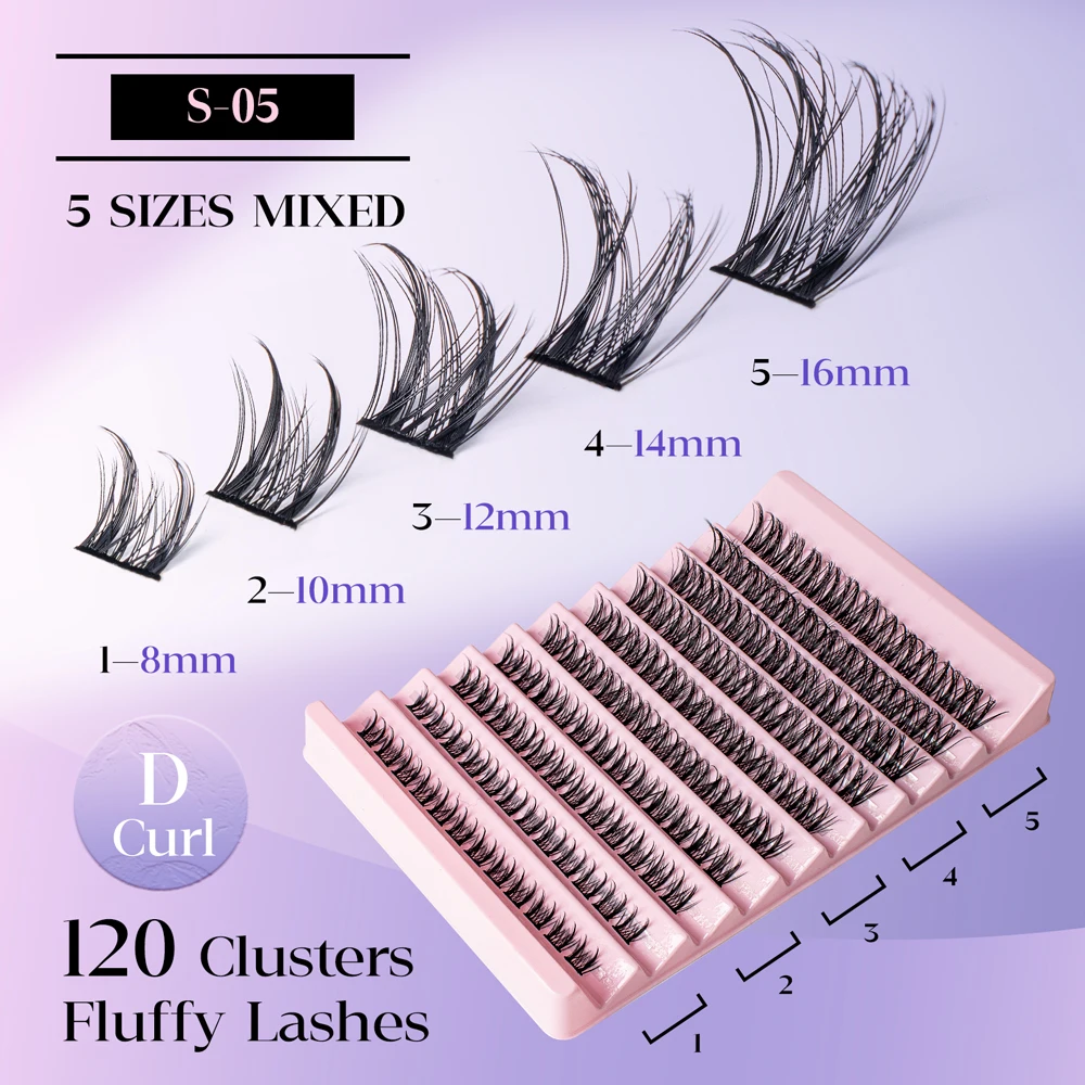 Cillophy Cluster lashes 120 Clusters Lash Clusters Individual Mega Volume Eyelash Clusters DIY Lash Extensions Soft Fluffy