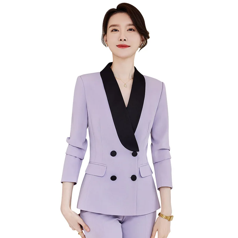 Veste violette imbibée pour femme, vêtements d'affaires haut de gamme, fan de déesse rêver, document d'abonnés, printemps, automne, nouveau, 2023