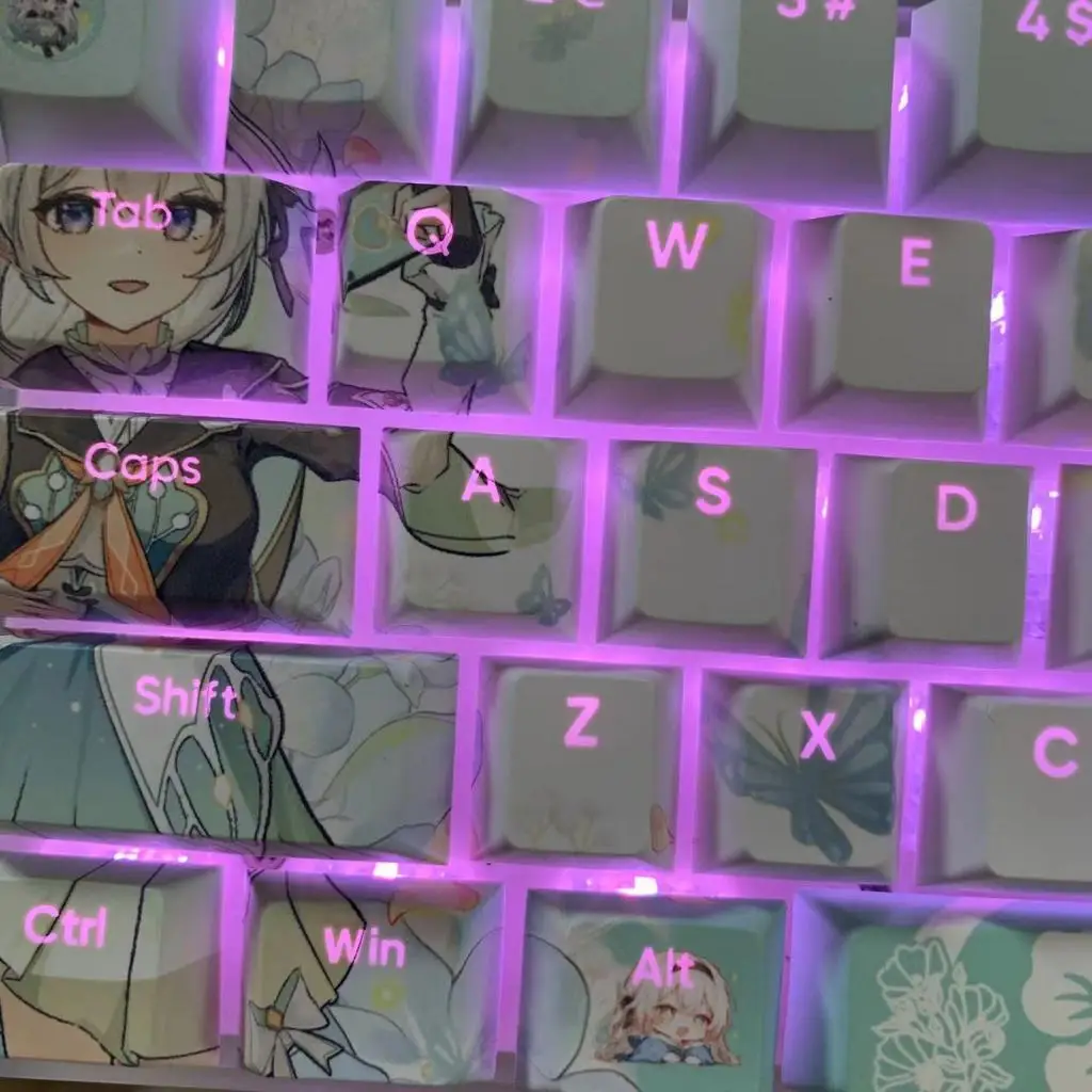 

Крышка для клавиш подсветки Honkai Impact Keycaps Anime 130 Key PBT DYE SUB Cherry MX Cross Axis Switch Keycap для механической клавиатуры