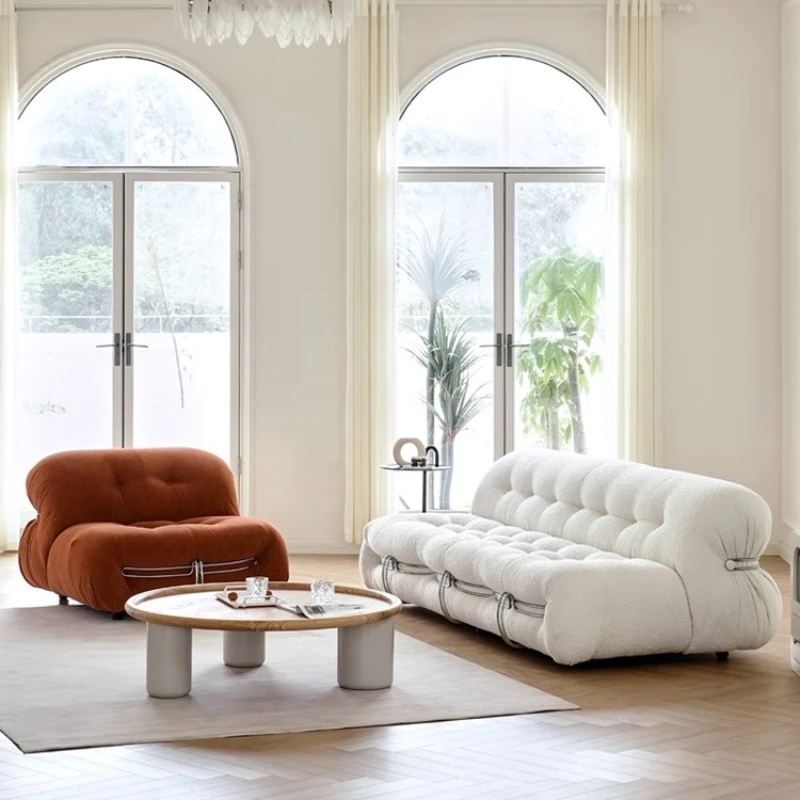 

Cute White Soft Sofa Chair Living Room Modern Designer Floor Sofa Lounge Loveseat Divani Da Soggiorno Apartment Furniture