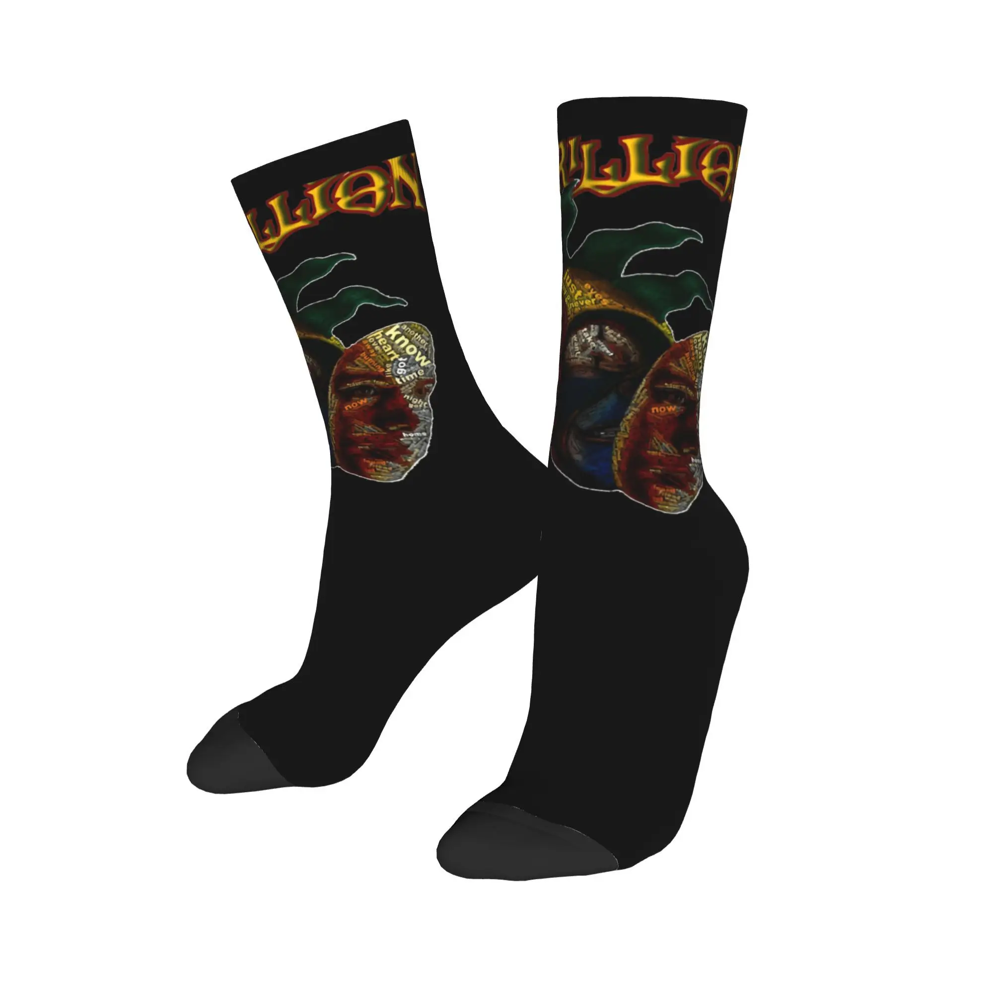 MARILLION Market Square Heroes Design Crew Socks Outfits for Men Non-slip Dress Socks