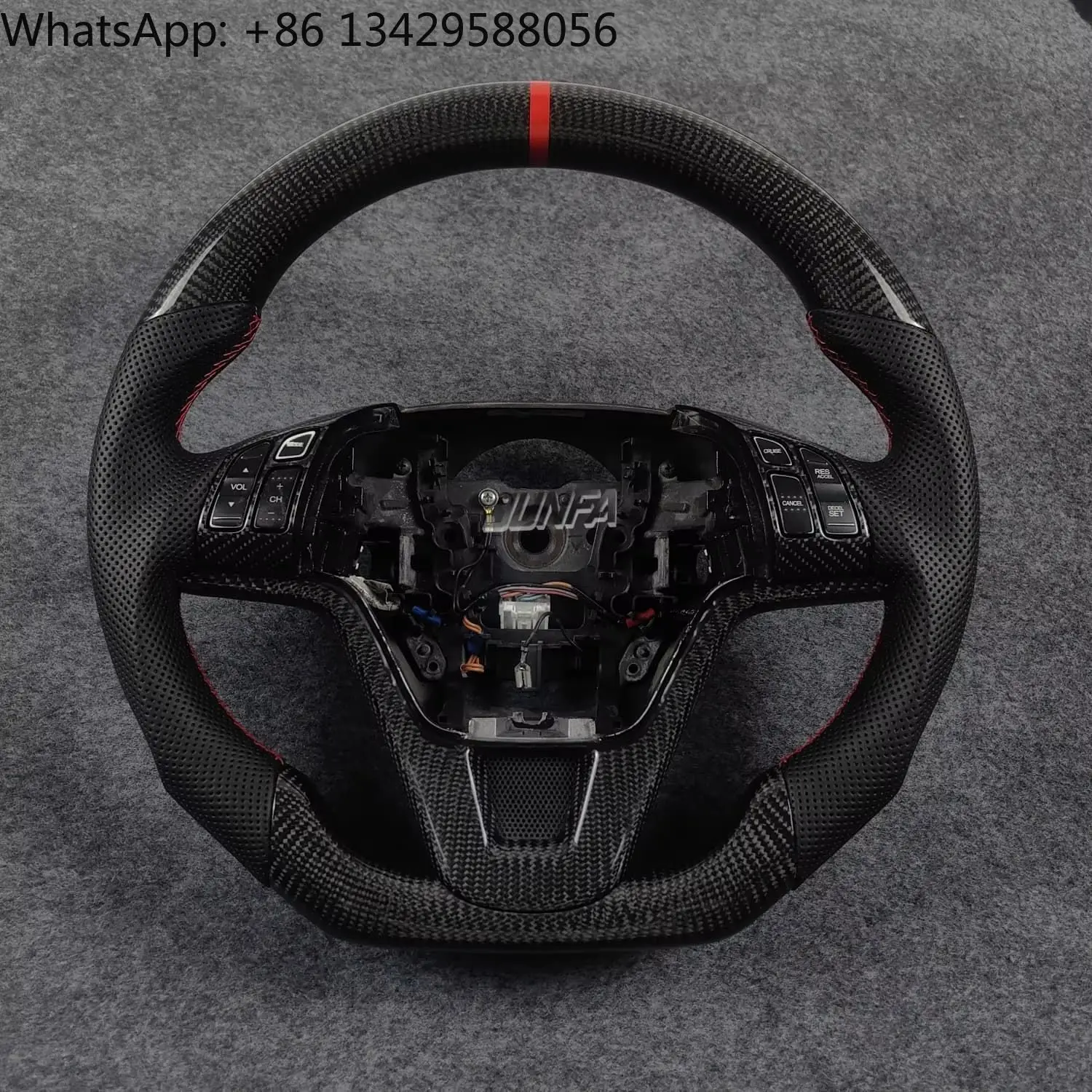 

For Honda Civic Carbon Sport Steering Wheel Suit Forged Carbon LED Light Made Of Leather