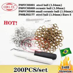 Boquilla de inyector de bola F00VC05001 + F00VC99002 kits de reparación de riel común bola de acero anillos de sellado de 1,34mm F00VC05009 F00VC05008 200 Uds