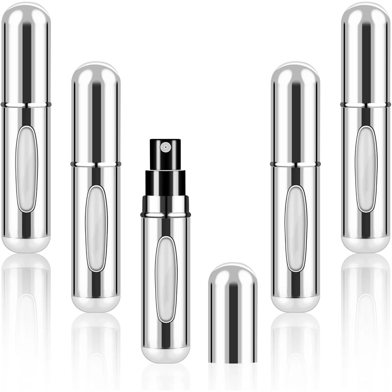 3/5/10/20/30pcs 5ml Mini Perfume Atomizer Portable Liquid Container For Cosmetics Traveling Aluminum Spray Empty Refillable