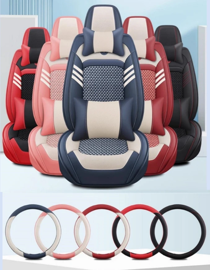

Good quality, Front and back car seat covers + Steering wheel cover for Toyota Camry 2017-2012 breathable seat case seat cushion