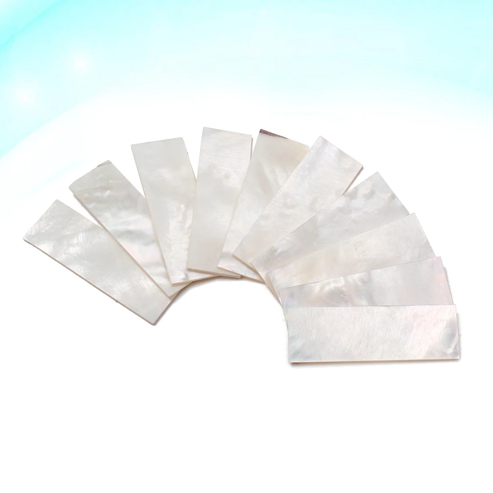 

10 pcs White Sea Shell Guitar Fret Inlays Fingerboard Dot Markers Decorative Materials For Guitar Bass Easy Cut Install Long