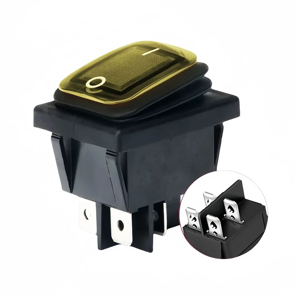 

Водонепроницаемый прямоугольный переключатель сброса, кулисный переключатель 20A DPST, кулисный переключатель IP67, водонепроницаемые кулисные переключатели со светящейся кнопкой