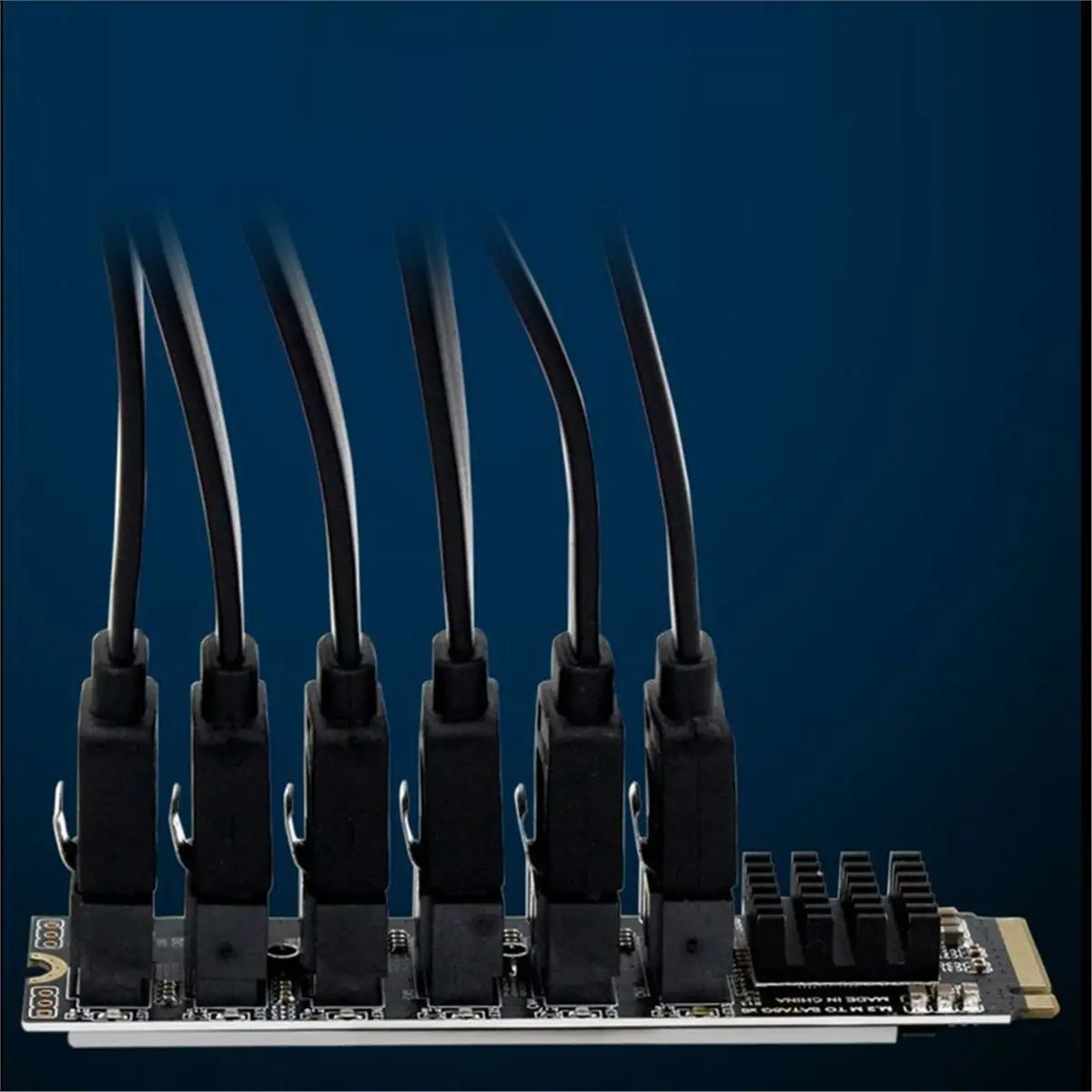 NEW FACTORY~M.2 NVME PCIE 3.0 to 6 Port SATA Adapter Card Riser III 6GB/S Chassis Server PC Expansion+6PCS SATA Cable