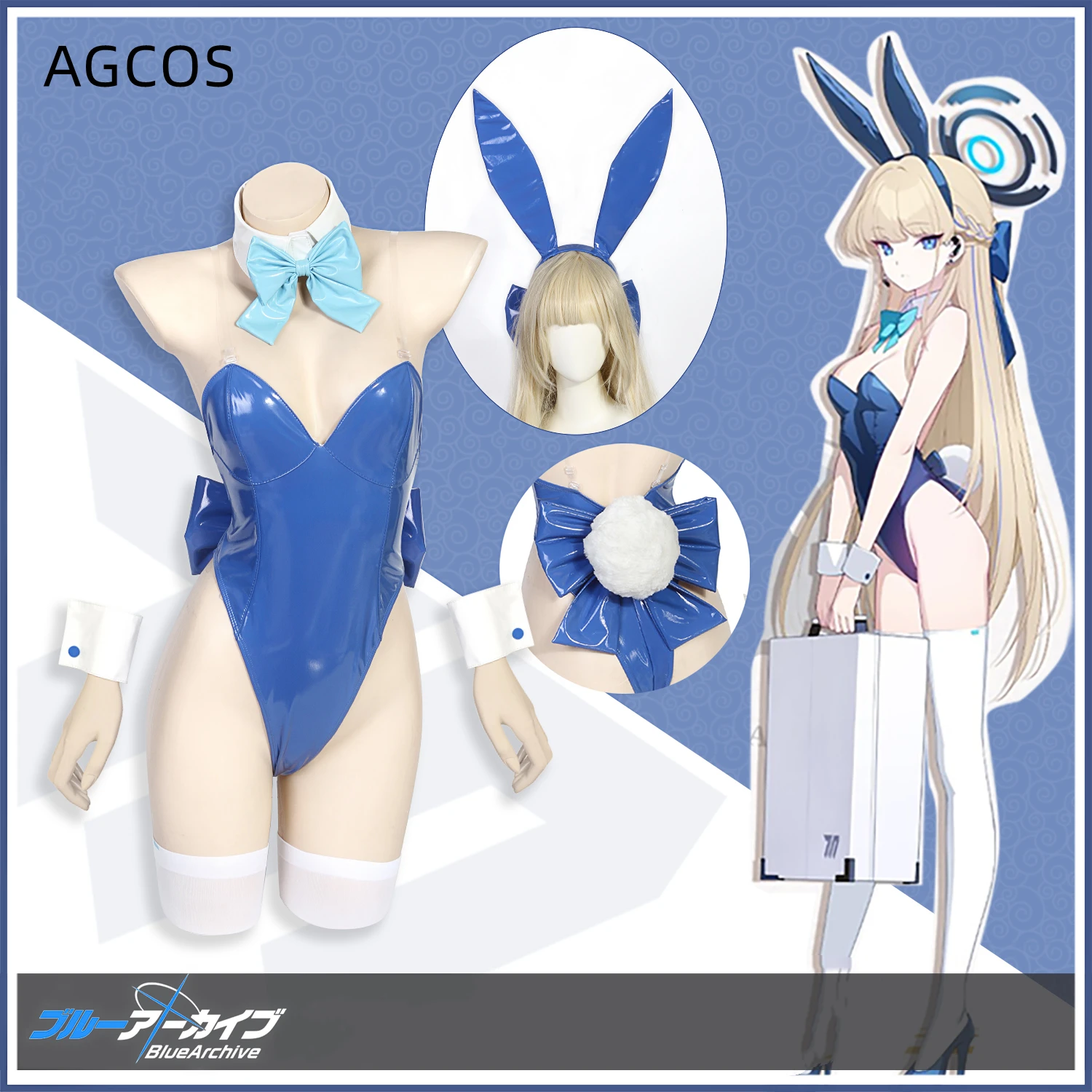 

AGCOS синий архив Asuma Toki Bunny Girl косплей костюм женщина игра сексуальные комбинезоны