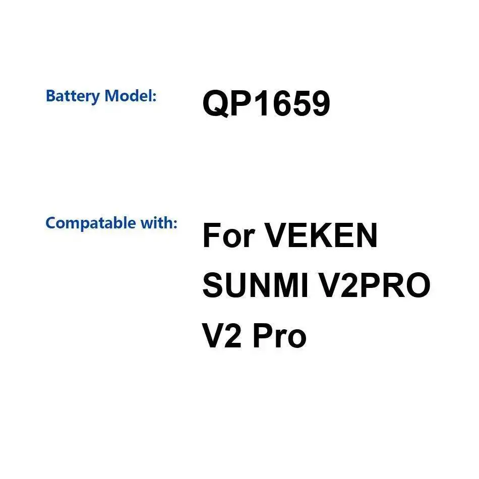 

Long-Lasting Performance 2580Mah For Veken Sunmi V2 Pro QP1659 Durable Mobile Phone Battery