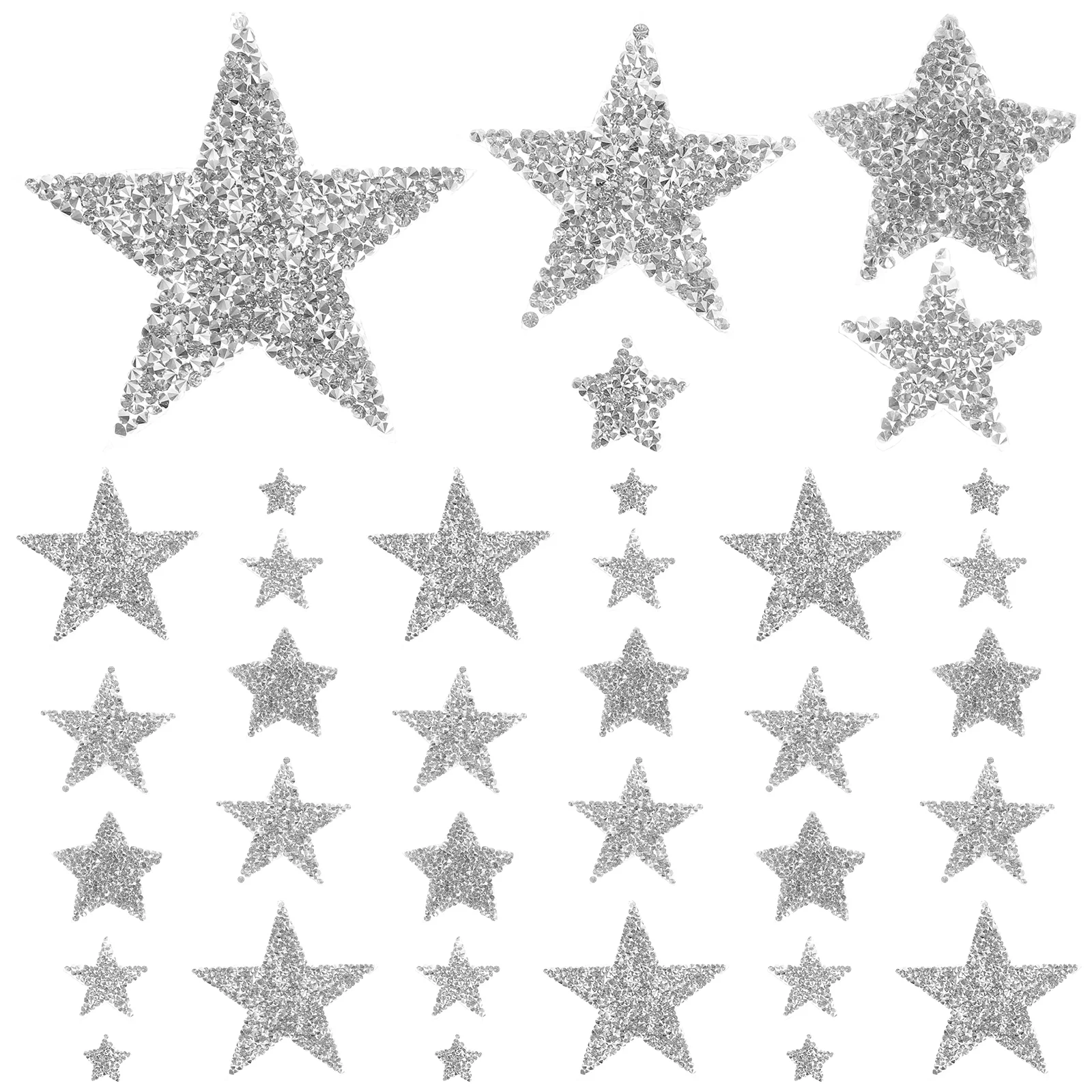 Autocollants en tissu étoile à cinq branches, 50 pièces, patchs décoratifs en strass, chaussures et chapeaux en fer, tissu appliqué, paillettes délicates