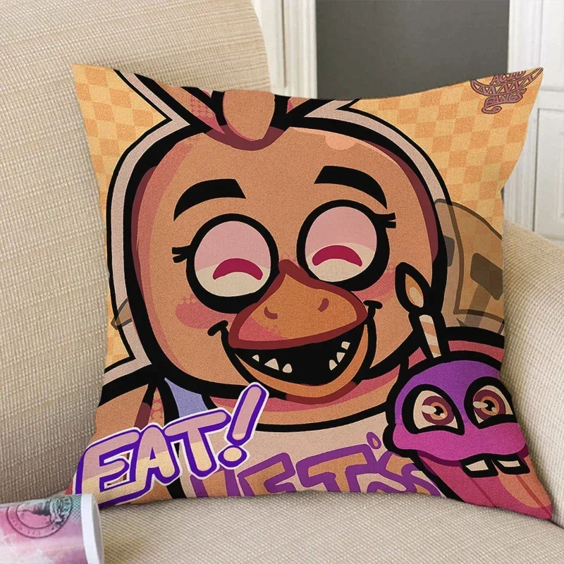 Fnaf Decorative Pillows for Sofa Anime Pillow Cover 40x40 Pillowcases 50x50 Pilow Cases Pillowcase Car Decoration Fall Decor