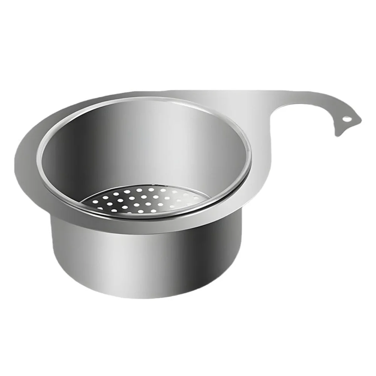 Multi-Functional Drain Basket, Stainless Steel Swan Sink Strainer Basket, Tap Hanging Filter Basket Corner Sink Strainer