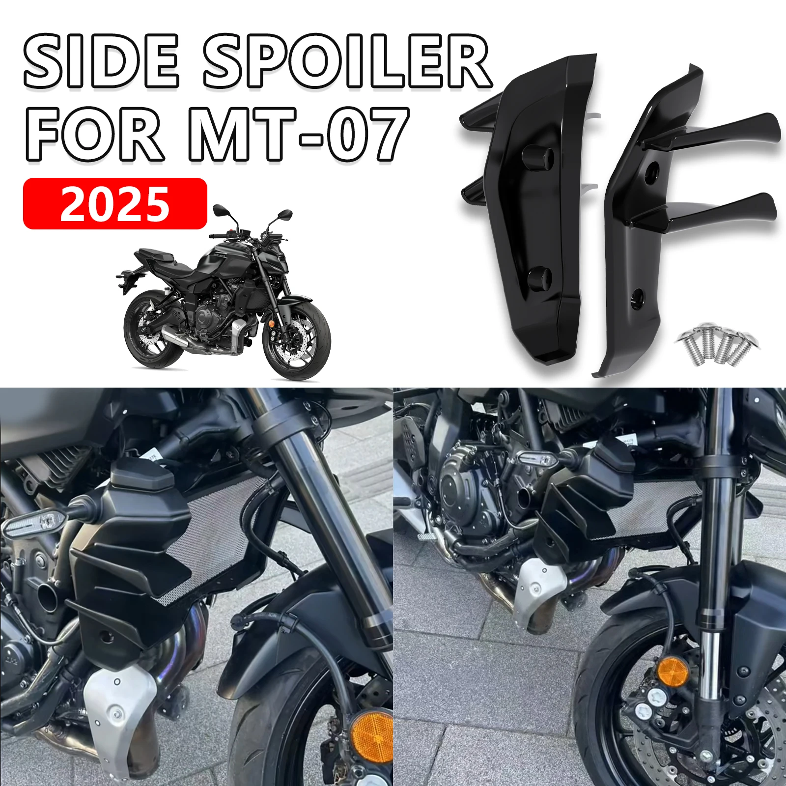 

For MT07 MT-07 2025 new accessories side wing side spoiler motorcycle spoiler aerodynamic winglet fixed wing