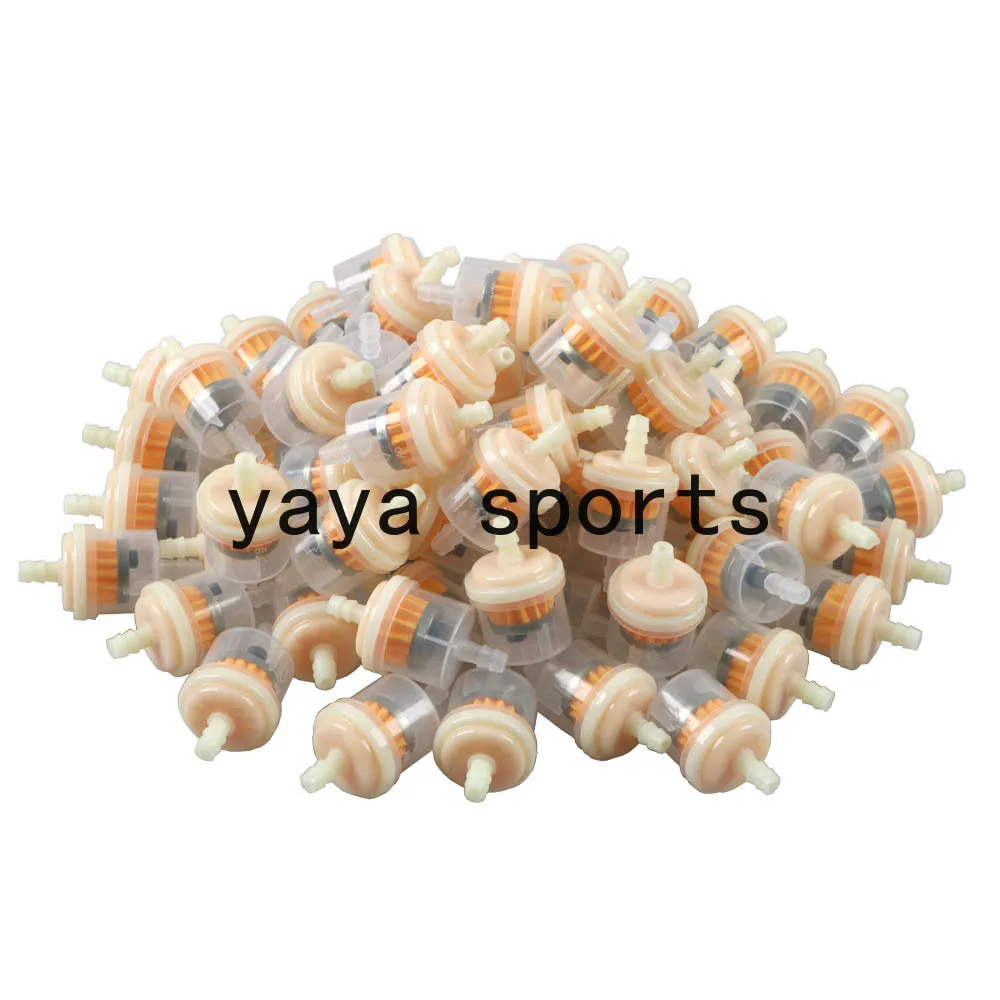 100pcs Universal 6MM Motorcycle Inline Gas Fuel Petrol Filter Gasoline Filters For Yamaha Scooter Dirt Pit Bike Motocross ATV