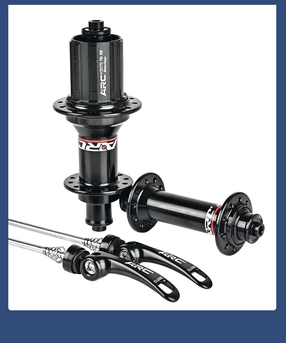 ARC Road Bike Hub Set 4 Pawls 48 Clicks High-Engagement 100/130MM NBK Sealed Bearings 20/24 Holes V-Brake 8-11 Speed Ultralight