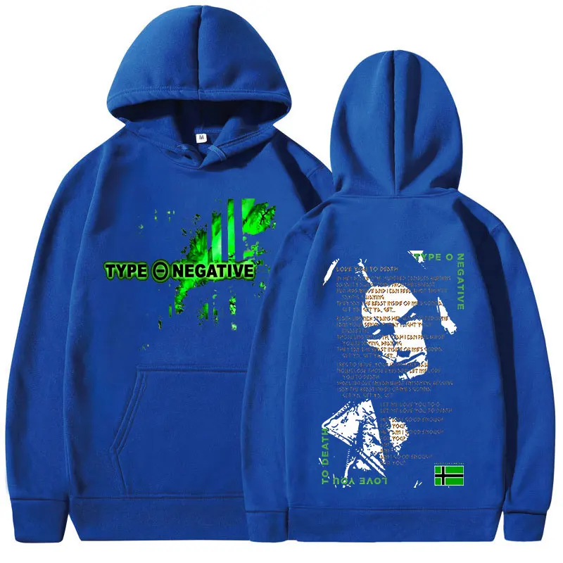 Type O Negative Love You To Death Hoodie Gothic Metal Rock Band Sweatshirt Men\'s Casual Hip Hop Oversized Long Sleeve Hoodies