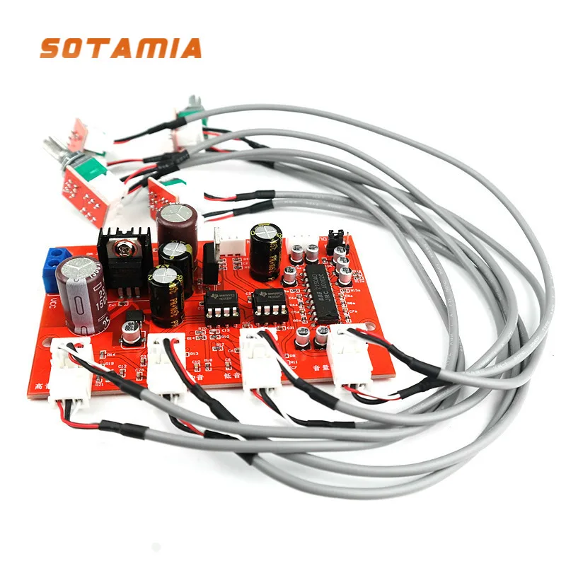 SOTAMIA NE5532 Tone Preamplifier Audio Board NJM2150 BBE Treble Mid Bass Sound Preamp Volume Control Home Power Amplifier