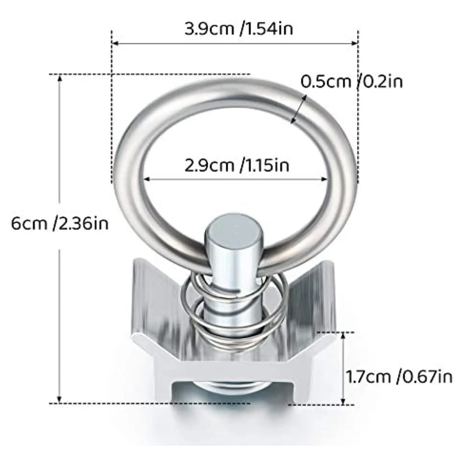 Single Stud Tie Down Stainless Steel L Track Locking Fitting for Truck Bed Trailer Cargo Management