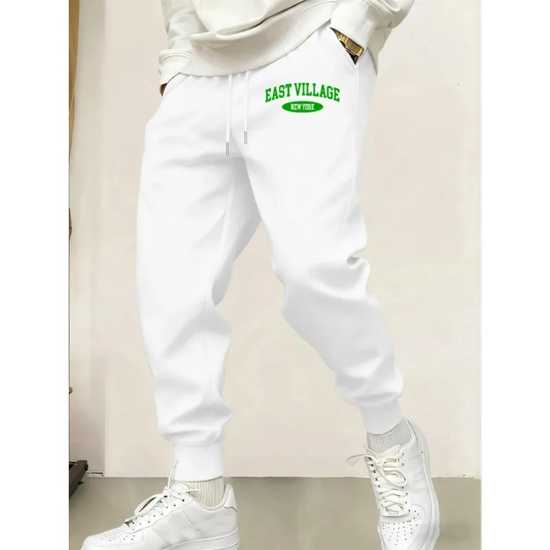 

2025 New Print Men's Sweatpants Street Style Long Pants with Pockets for Leisure and Sports
