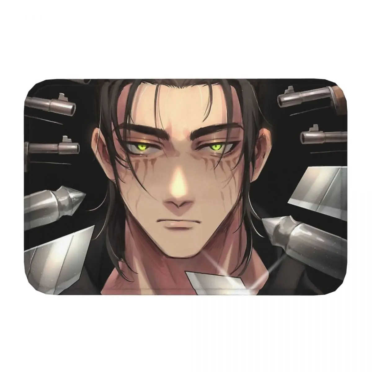 Weapons Against Handsome EREN YEAGER Non-slip Doormat Kitchen MatAttack On Titan Floor Carpet Welcome Rug Indoor Decorative