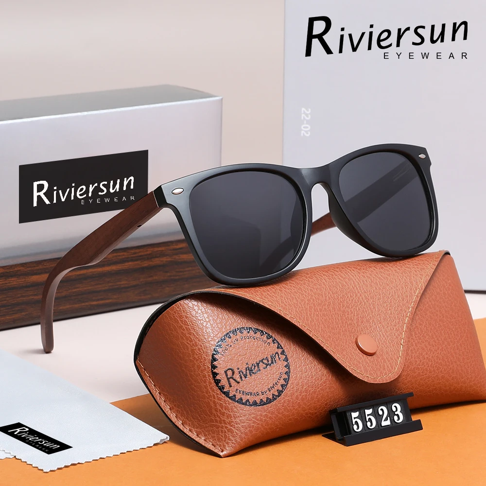 Brand Walnut Wooden Sunglasses For Men Women Fashion Classical Glasses Driving Outdoor Polarized UV400 Rectangle Eyeglasses