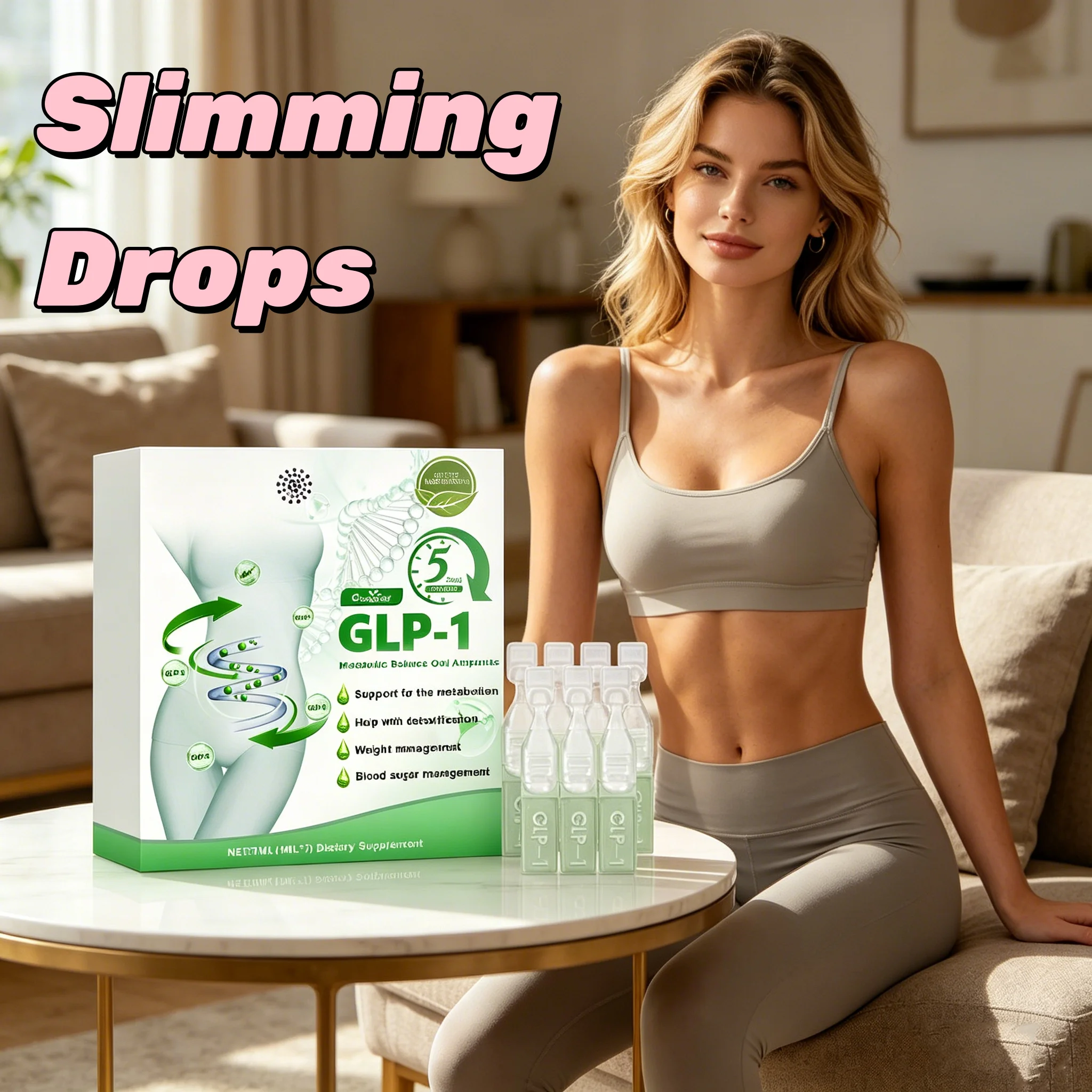 GOOGEER Quick Slimming Drops Results in Seven Days Stimulate Metabolism Detox Maintain Blood Sugar Balance Weight Loss Drops