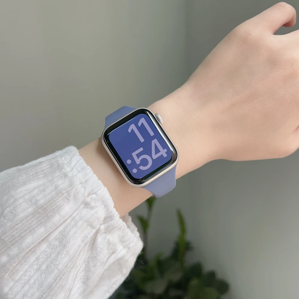 Correa in silicone per cinturino Apple Watch per donna 38mm 40mm 41mm 42mm 44mm 45mm 49mm sottile per cinturino iWatch