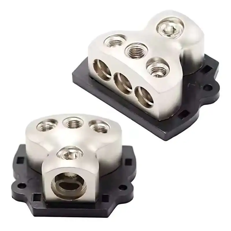 Auto 1X 0 In / 3X 4 Gauge Out Way Terminal Splitter Stromverteilerblock Audio Sicherungshalter
