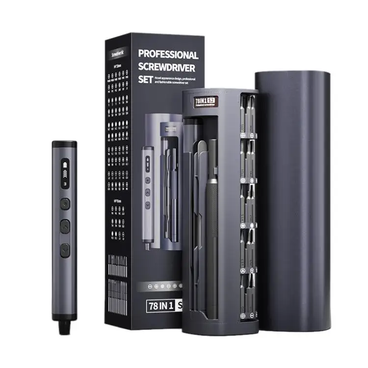 78 in 1 Electric Precision Screwdriver Kit 5 Torque Levels 4 LED Lights Repair Tool Set for Electronics