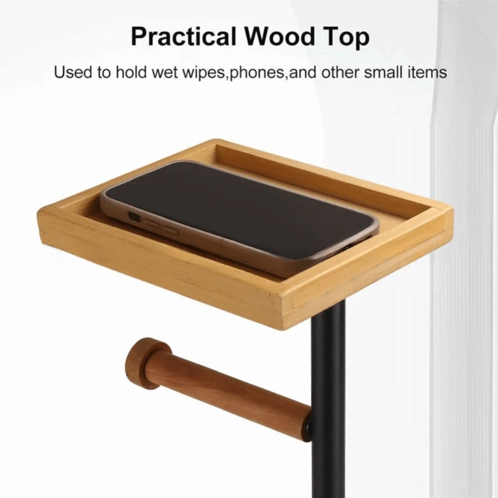 

Stainless Steel Floor Standing Toilet Roll Holder With Toilet Brush Storage Tray Included Toilet Brush And Paper Stand