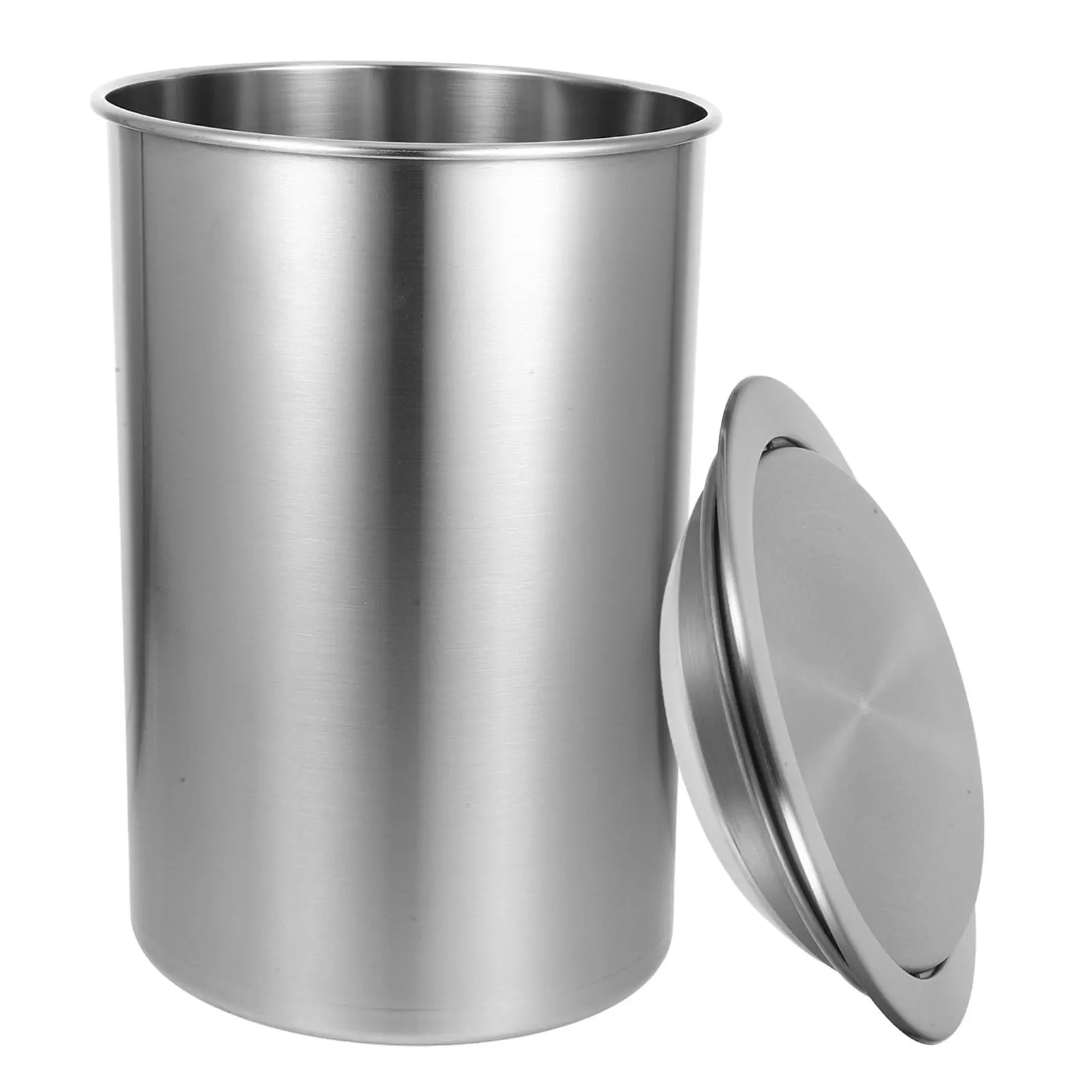 1 Set Of Embedded Trash Can With Cover Stainless Steel Trash Holder Round Trash Bucket Countertop Trash Can Stainless Steel