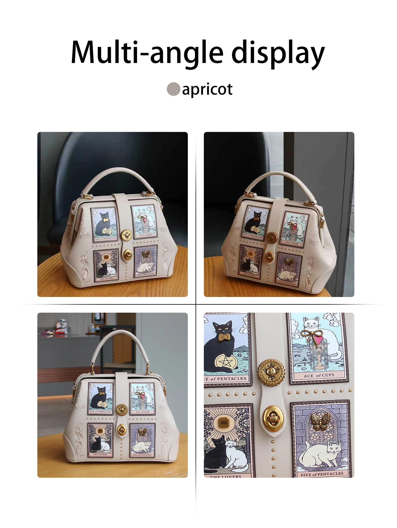 2026 Neues Nischendesign, Große Kapazität, Luxuriöse und Niedliche Katzen-Clip-Tasche, Hochwertige Verarbeitung, Exquisite Stickerei, Damenhandtasche – Detail 6