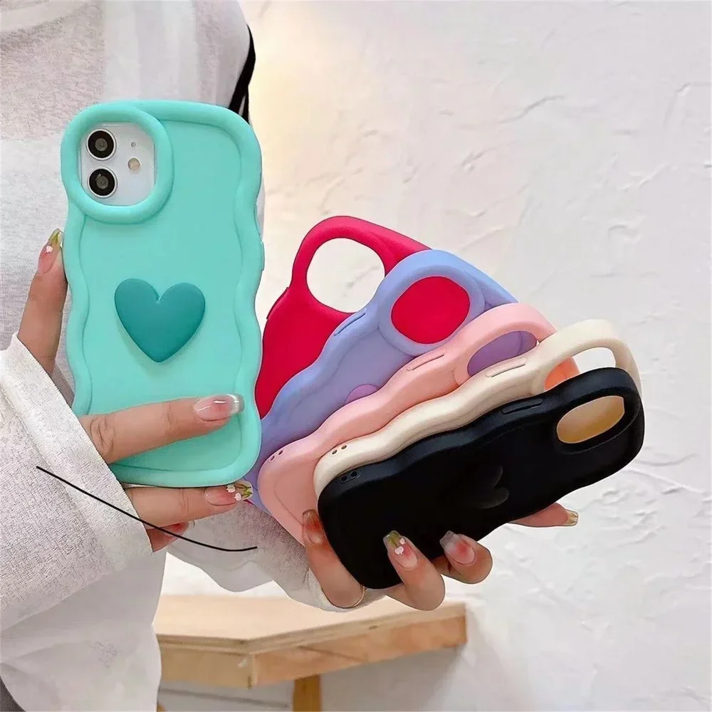 FLYKYLIN 3D Love Phone Case For Oppo Reno11 Reno12 Reno10 Reno8 Reno7 Reno6 Reno5 Z F T Pro 4G 5G Soft Silicone Back Cover