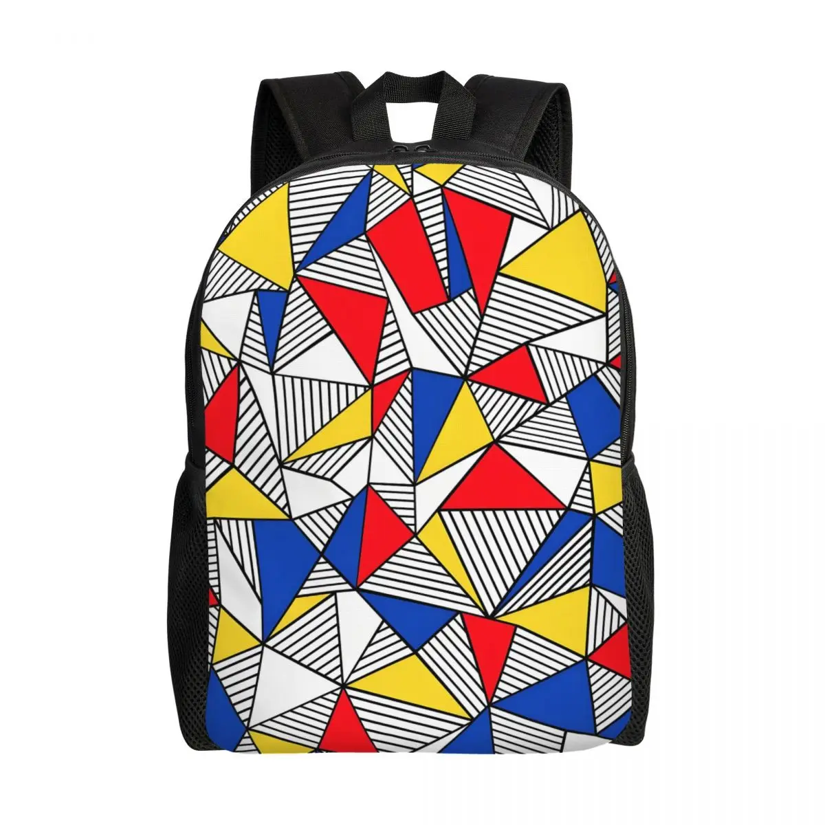 Custom Abstract Lines Geometric Mond Backpacks for Boys Girls School College Travel Bags Women Men Bookbag Fits 15 Inch Laptop