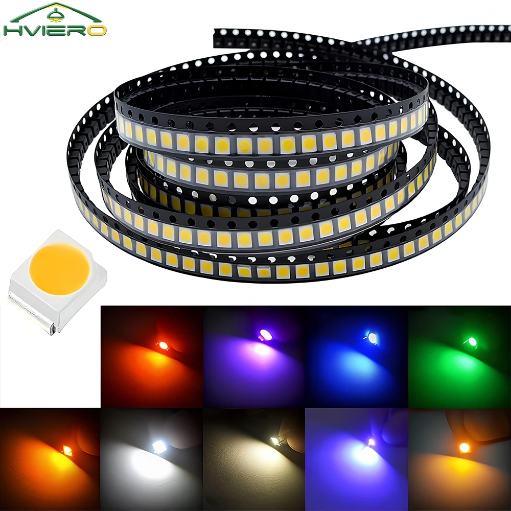 500Pcs LED Chips 1210 White Red Blue Purple SMT SMD Lamping Bead Light-Emitting Diodes Atmosphere Lights Decoration Ultra Bright