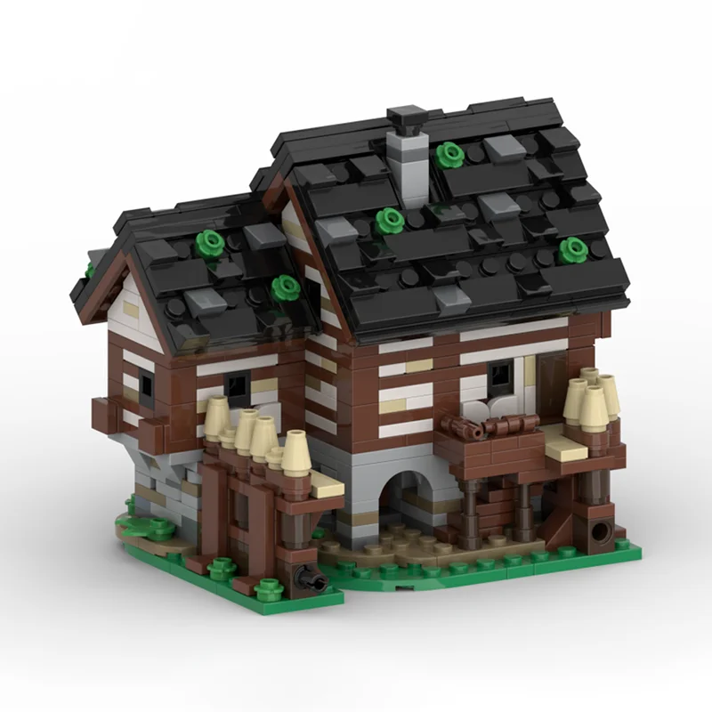 807 Uds. MOC Guard House patio modelo de expansión arquitectura de bloques de construcción montar regalo de Navidad DIY juguete Idea cumpleaños