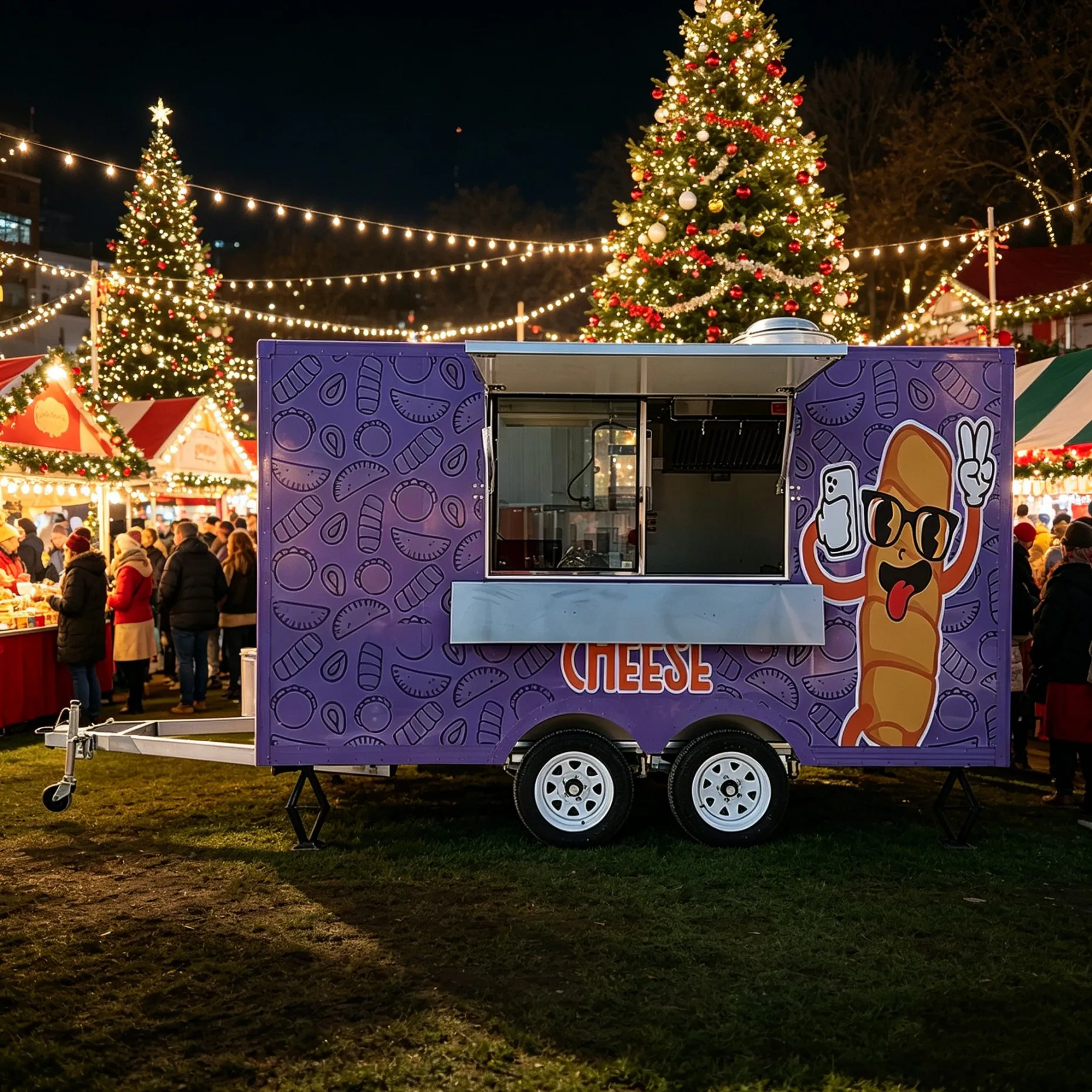 Hotdog Cart Mobile Fiberglass Hotel Snack Fast Food Truck Multifunction Mobile Coffee Food Cart Trailer for Restaurant