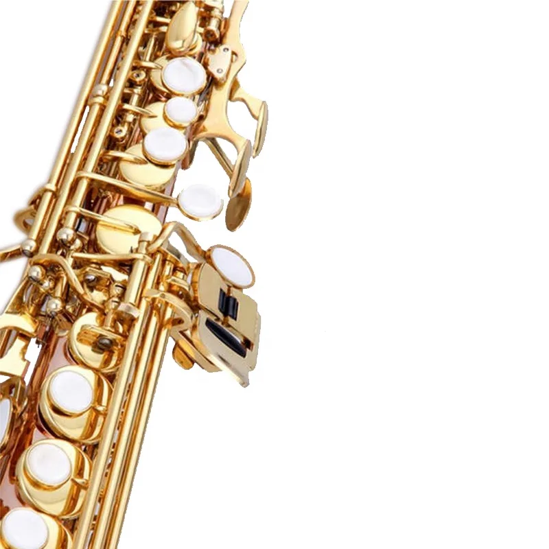 SEASOUND OEM High Quality Cheap One-Piece Gold Soprano Saxophone Woodwind Instrument JYSS111