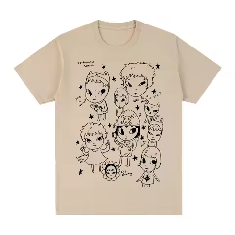 Yoshitomo Nara Vintage T-shirt Gift Idea Unique Party Fashion Streetwear Popular Cotton Men T shirt New TEE TSHIRT Womens tops